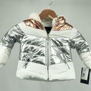 NWT DKNY Girl’s Metallic Puffer Coat 12 Months